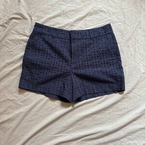 Banana Republic Navy Blue Embroidered Eyelet Cotton Shorts New with Tags